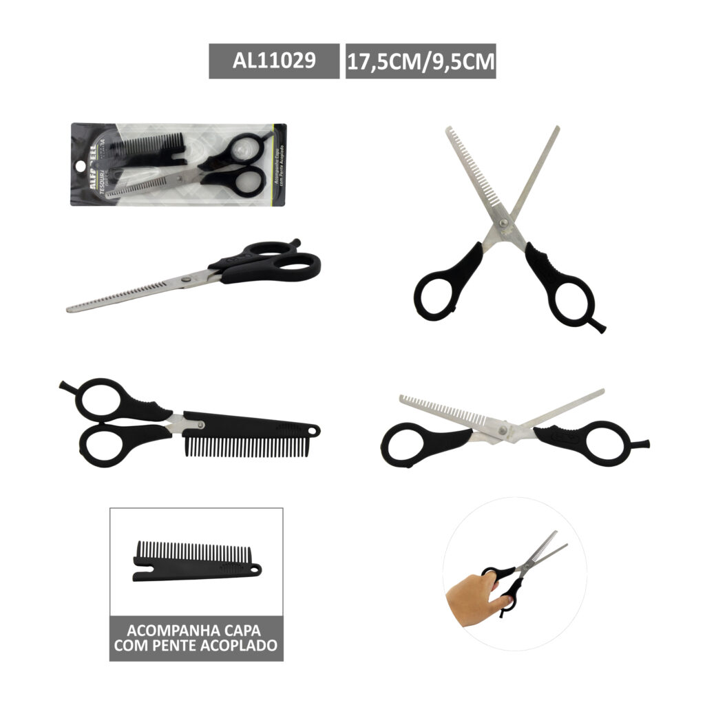 TESOURA DENTADA PARA BARBEARIA
