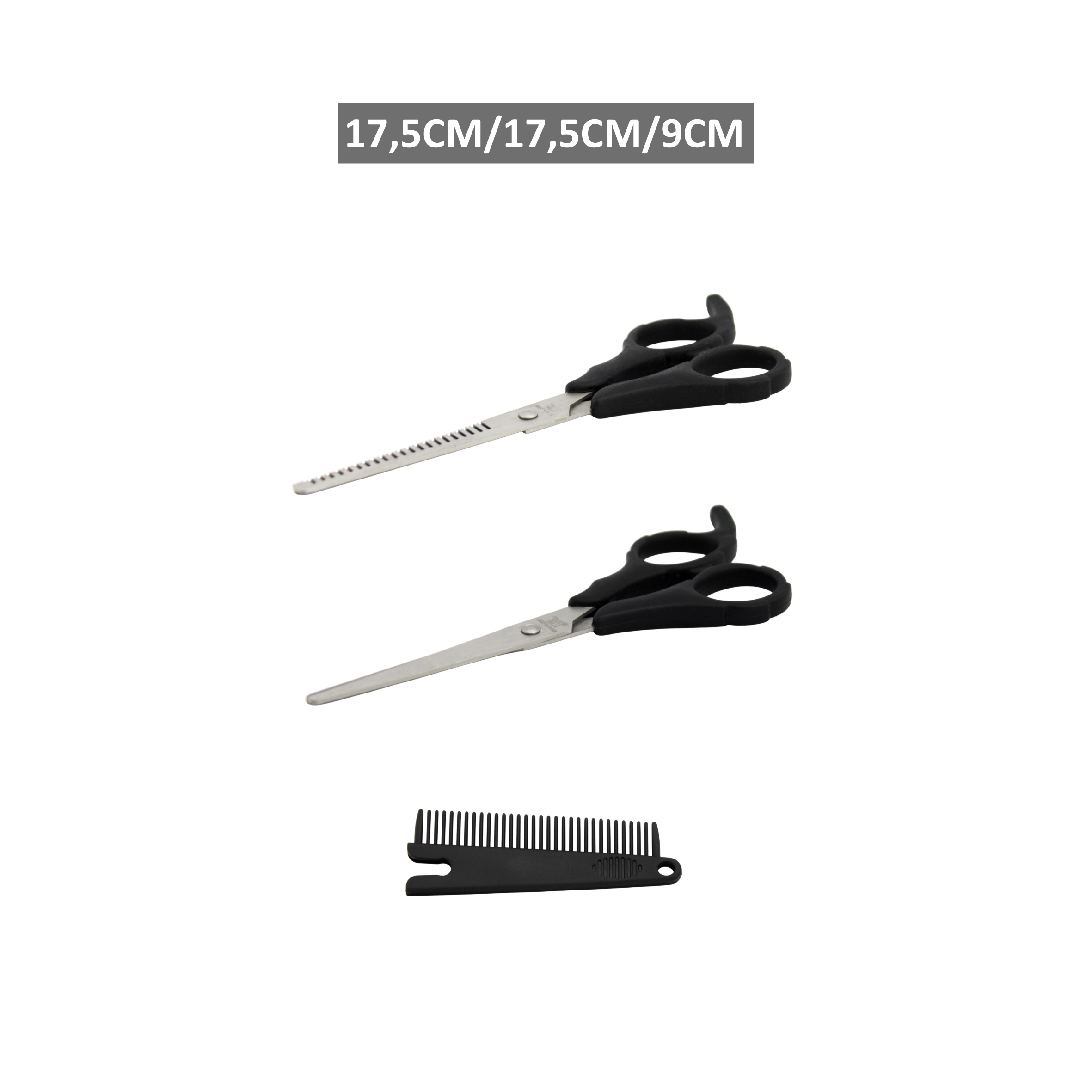 KIT TESOURAS PARA BARBEARIA (1 TESOURA LISA E 1 TESOURA DENTADA,