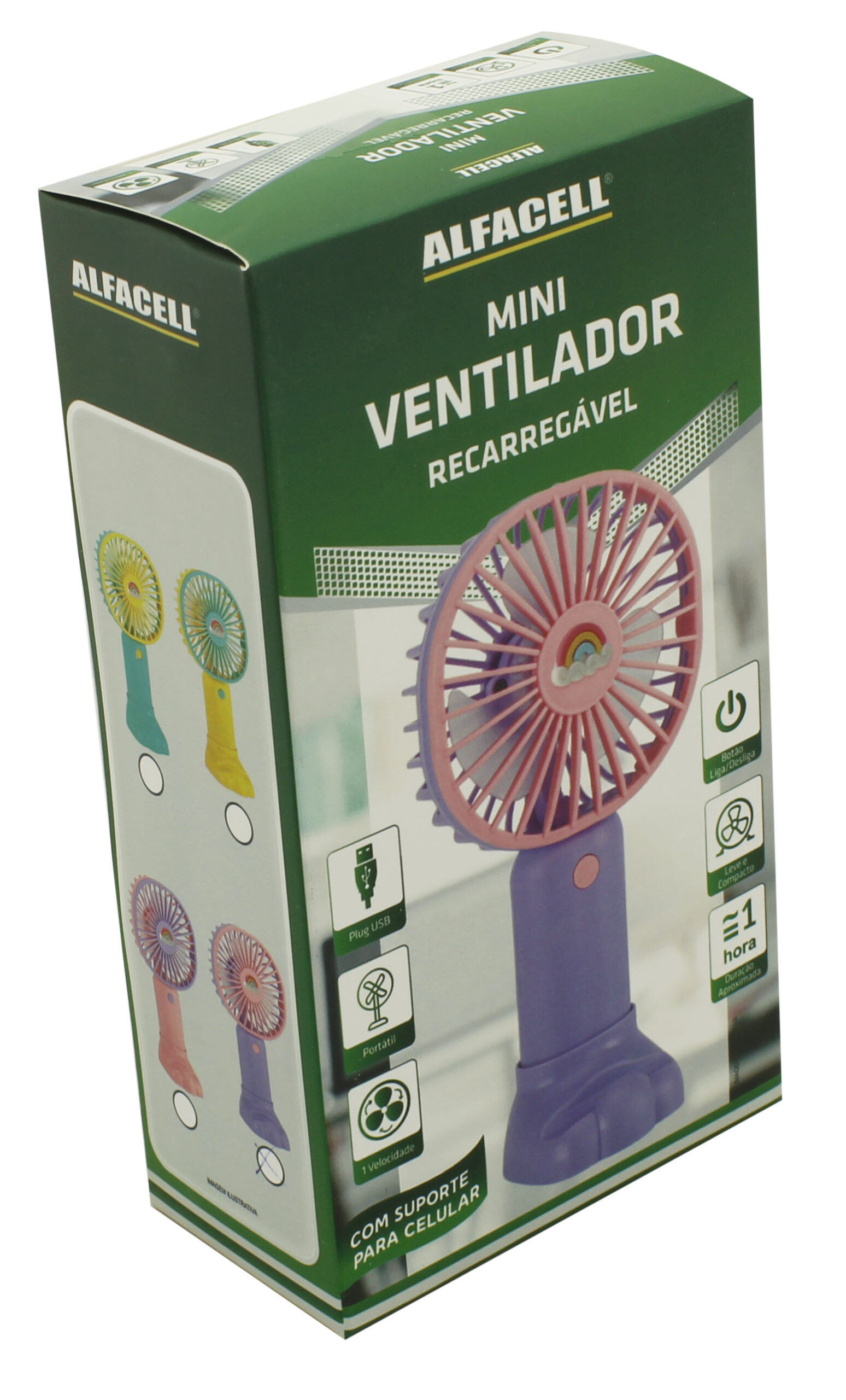 MINI VENTILADOR RECARREGÁVEL E PORTÁTIL COM CABO USB (INCLUSO)