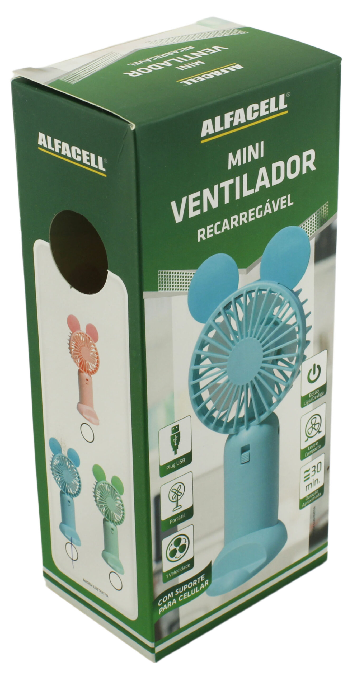 MINI VENTILADOR RECARREGÁVEL E PORTÁTIL COM CABO USB (INCLUSO)