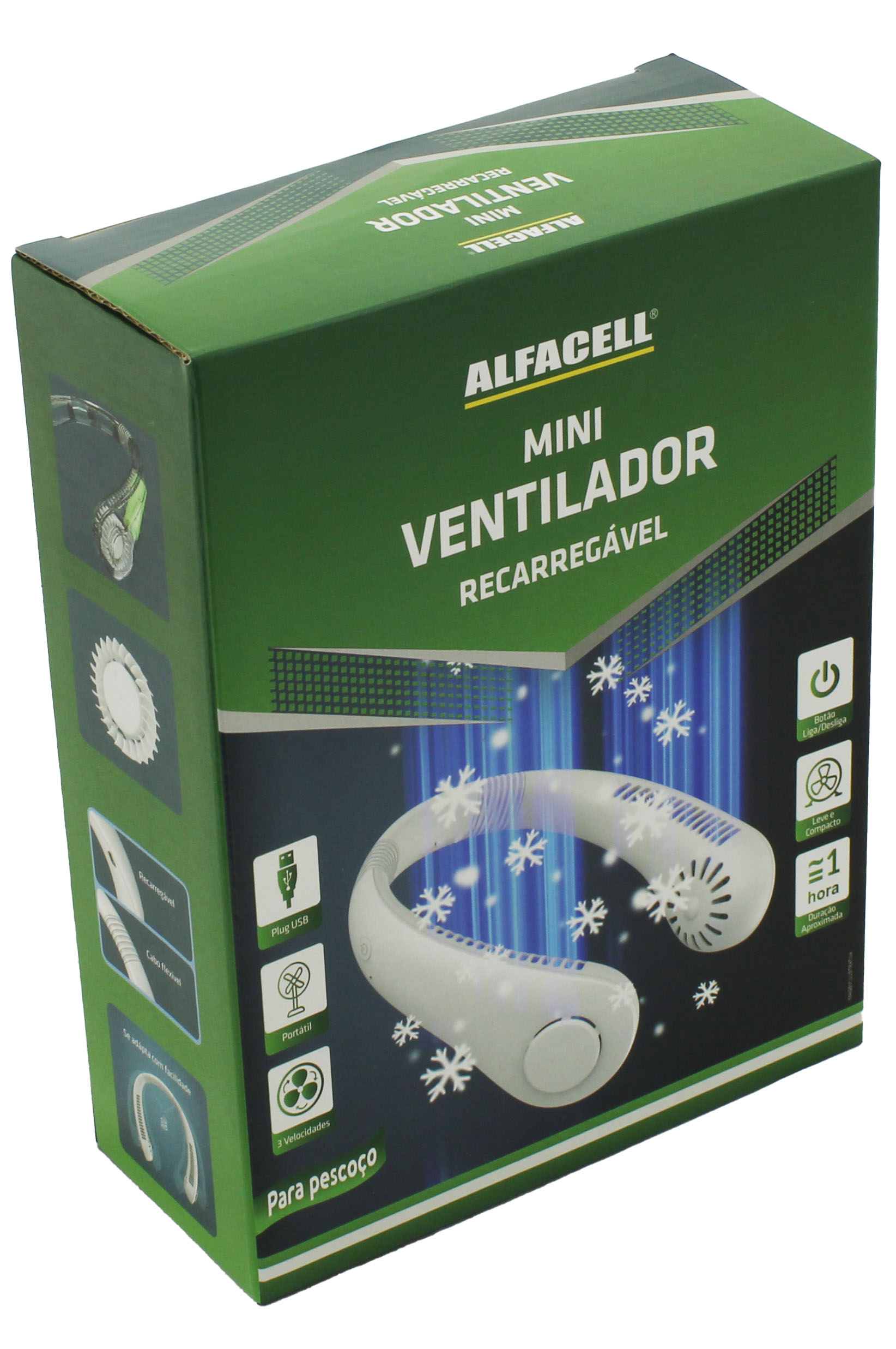 MINI VENTILADOR DE PESCOÇO, RECARREGÁVEL E PORTÁTIL COM CABO USB (INCLUSO)
