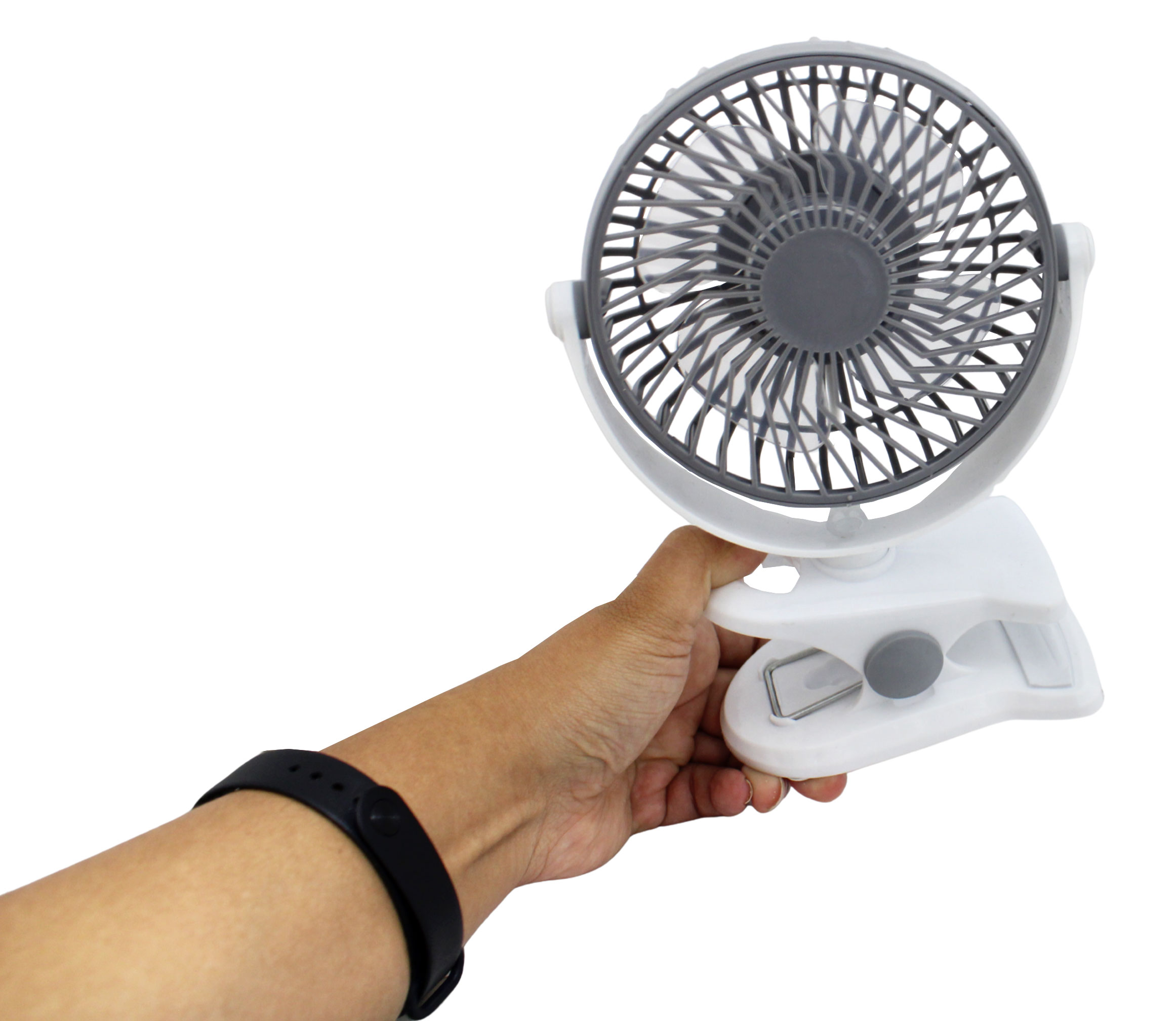 MINI VENTILADOR DE MESA E PORTÁTIL, COM PRENDEDOR E USB 1 VELOCIDADE