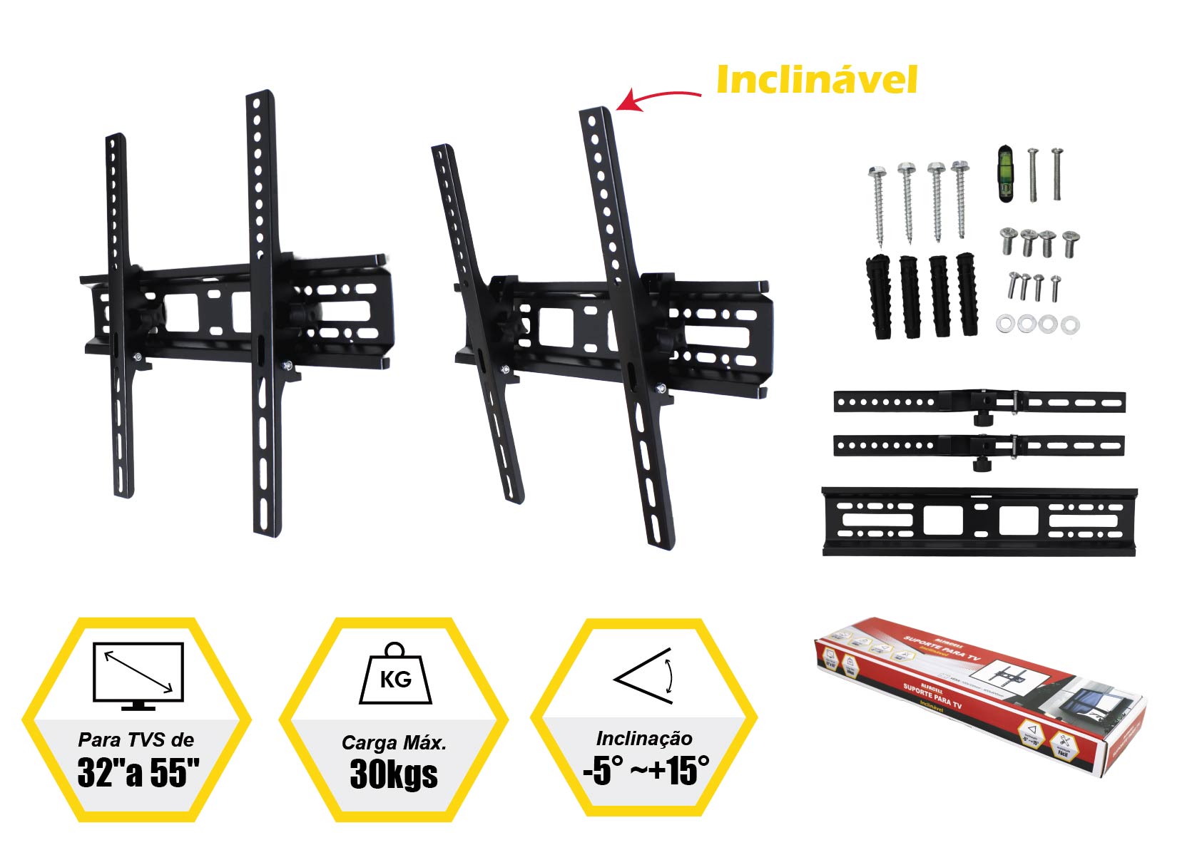 SUPORTE INCLINÁVEL PARA TV (PARA TVS DE 32″ A 55″)