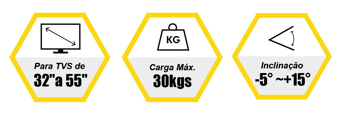SUPORTE INCLINÁVEL PARA TV (PARA TVS DE 32″ A 55″)