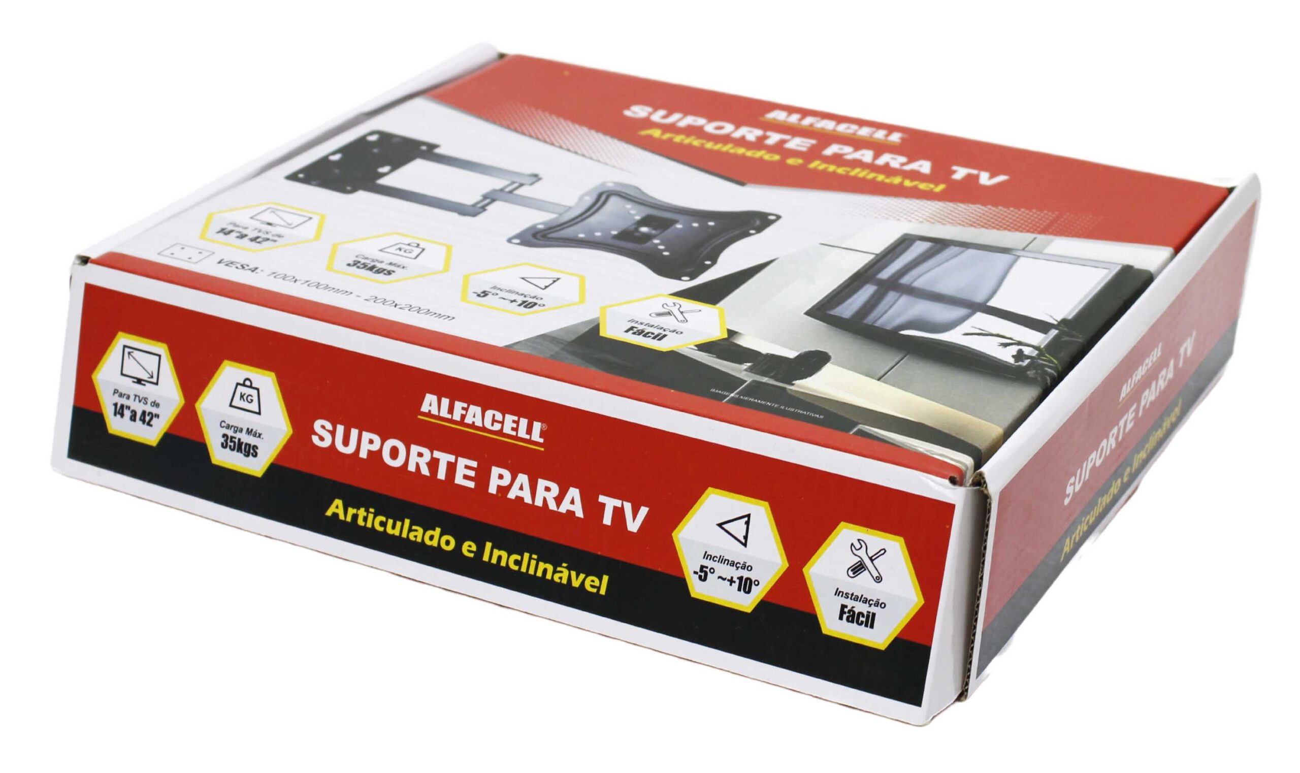 SUPORTE ARTICULADO E INCLINÁVEL PARA TV (PARA TVS DE 14″ A 42″)