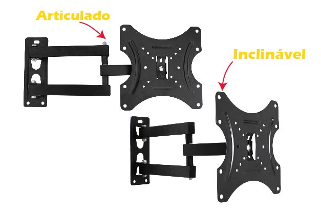 SUPORTE ARTICULADO E INCLINÁVEL PARA TV (PARA TVS DE 14″ A 42″)
