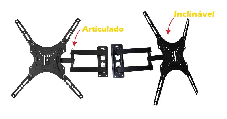 SUPORTE ARTICULADO E INCLINÁVEL PARA TV (PARA TVS DE 14″ A 55″)