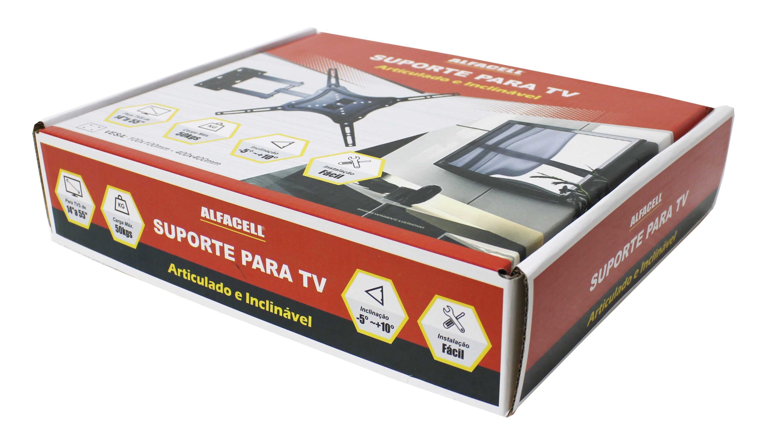 SUPORTE ARTICULADO E INCLINÁVEL PARA TV (PARA TVS DE 14″ A 55″)