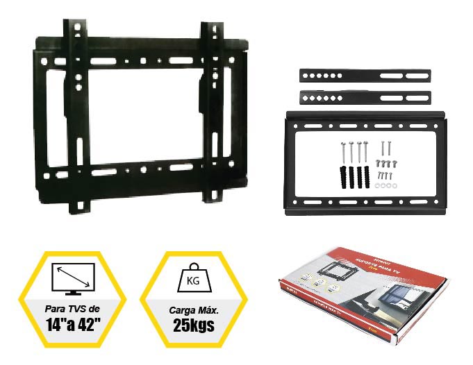 SUPORTE FIXO PARA TV (PARA TVS DE 14″ A 42″)