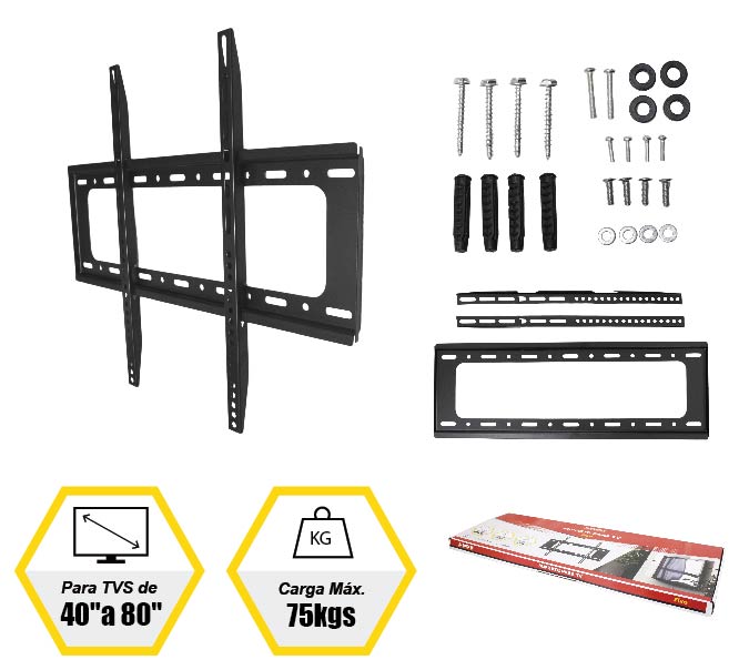 SUPORTE FIXO PARA TV (PARA TVS DE 40″ A 80″)
