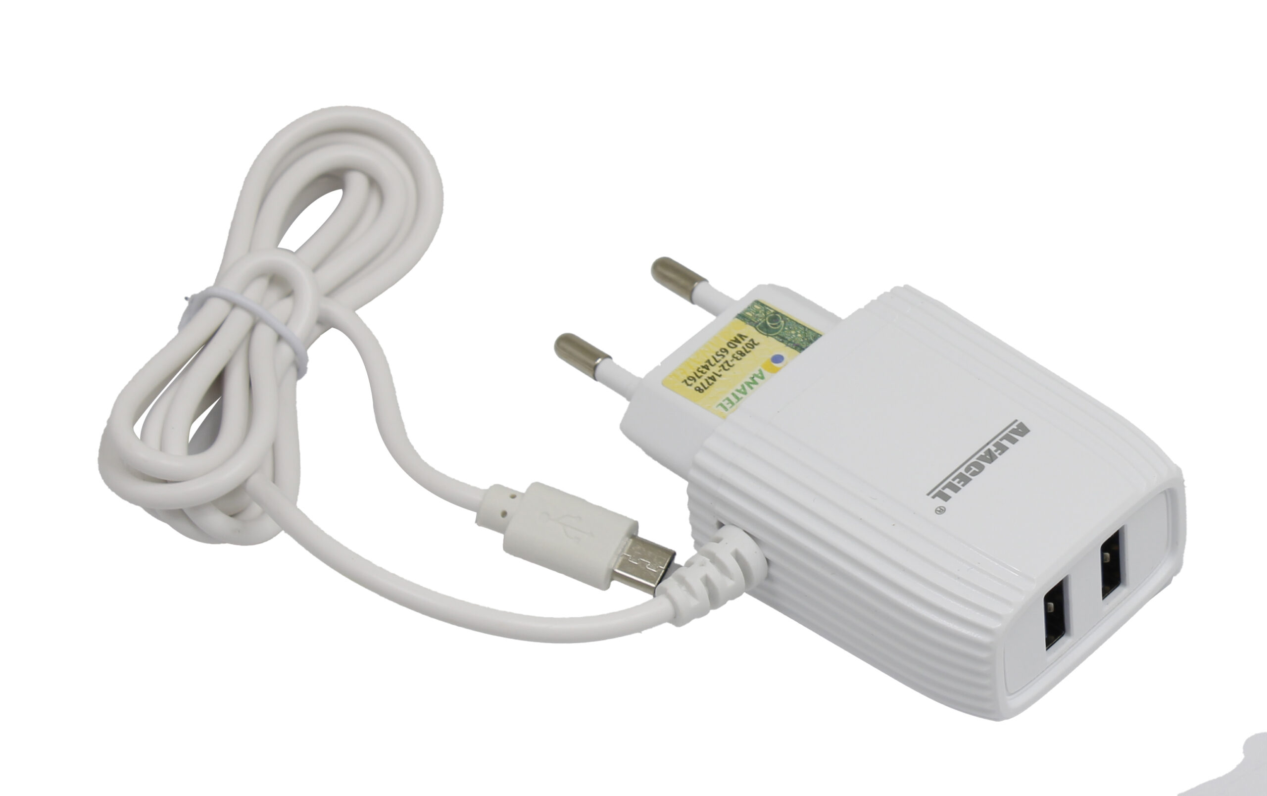 CARREGADOR COM CABO USB – V8; TENSÃO DE ENTRADA: 100-240V; FREQUÊNCIA: 50/60HZ