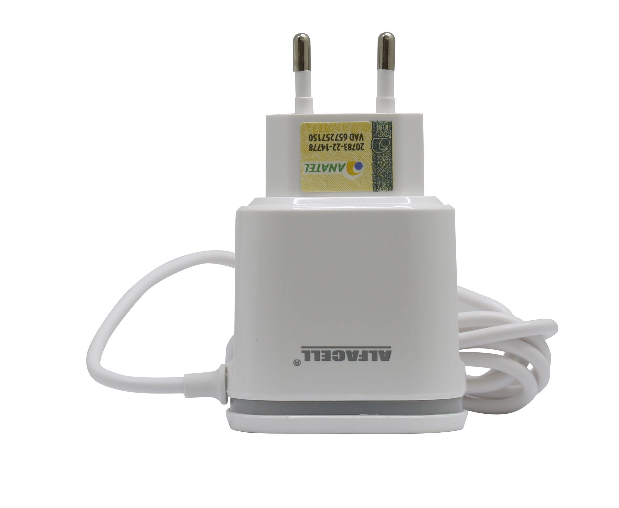 CARREGADOR COM CABO USB – V8; TENSÃO DE ENTRADA: 100-240V; FREQUÊNCIA: 50/60HZ
