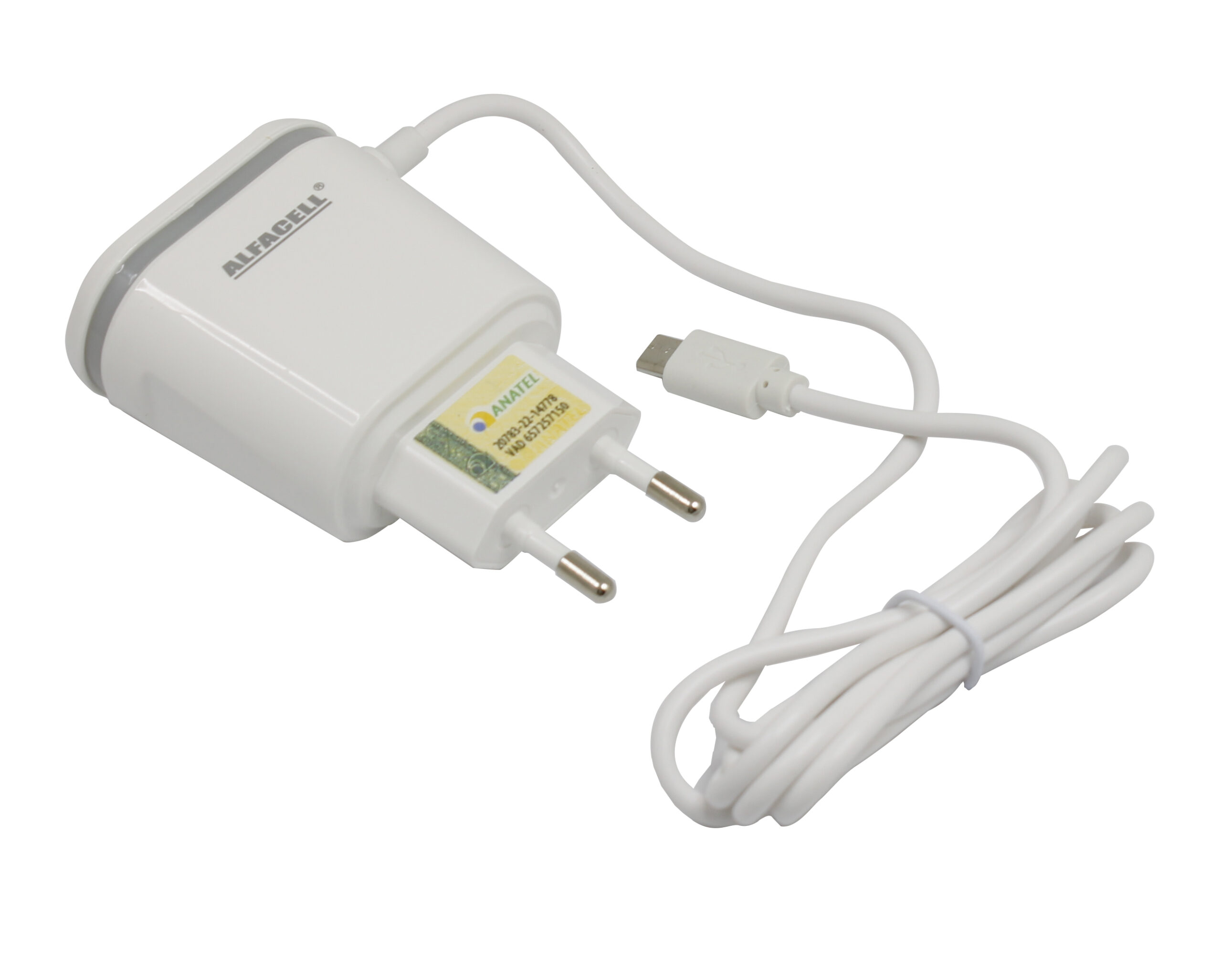 CARREGADOR COM CABO USB – V8; TENSÃO DE ENTRADA: 100-240V; FREQUÊNCIA: 50/60HZ