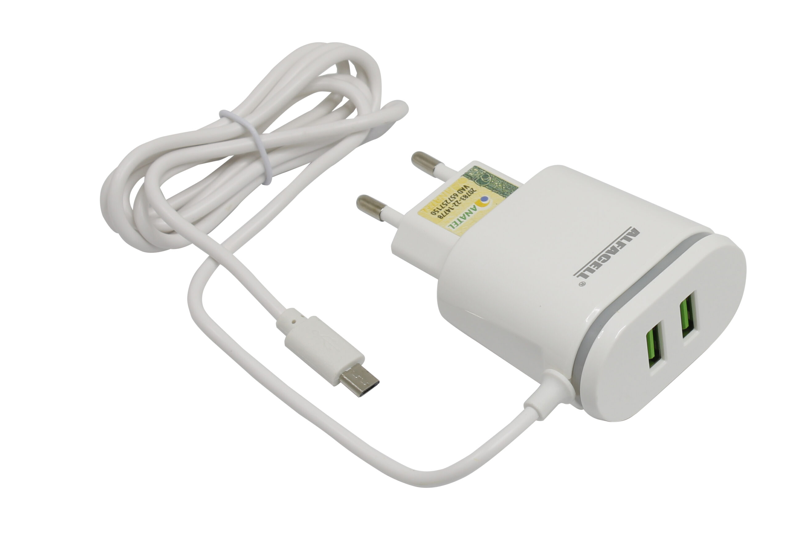 CARREGADOR COM CABO USB – V8; TENSÃO DE ENTRADA: 100-240V; FREQUÊNCIA: 50/60HZ