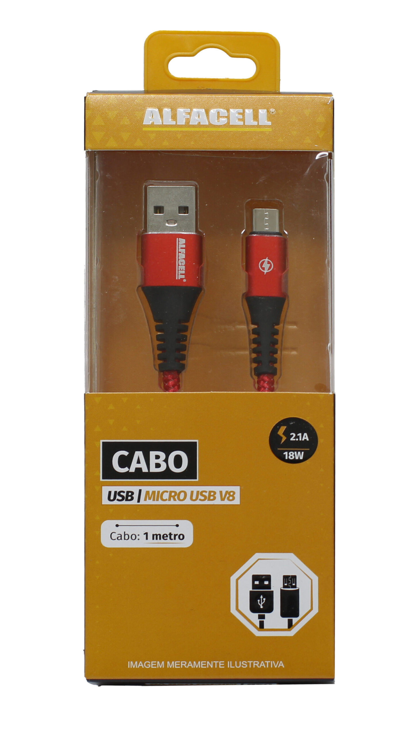 CABO USB – V8, 5V-2.1A-18W