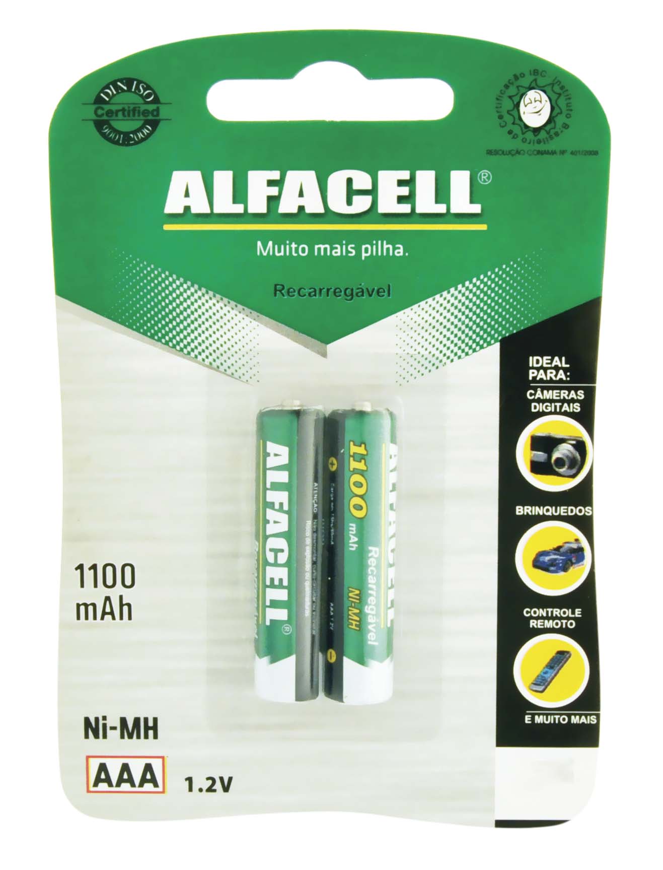 PILHA RECARREGÁVEL NI-MH 1.2V AAA 1800 MAH (ATÉ 1000 RECARGAS)
