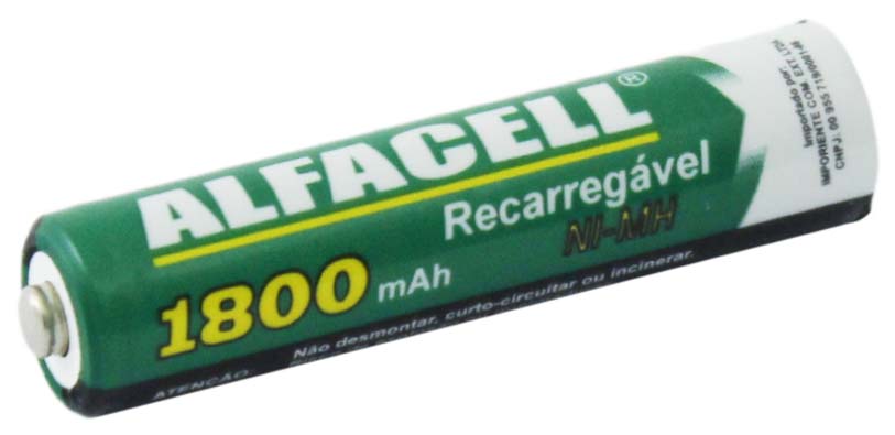 PILHA RECARREGÁVEL NI-MH 1.2V AAA 1800 MAH (ATÉ 1000 RECARGAS)