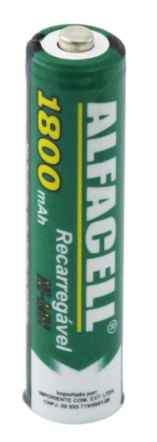 PILHA RECARREGÁVEL NI-MH 1.2V AAA 1800 MAH (ATÉ 1000 RECARGAS)