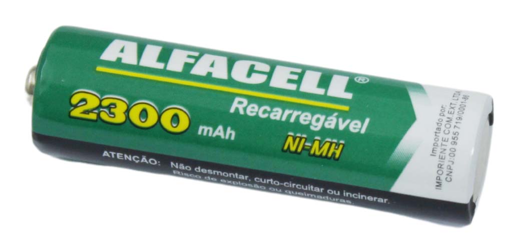 PILHA RECARREGÁVEL NI-MH 1.2V AA 2300 MAH (ATÉ 1000 RECARGAS)