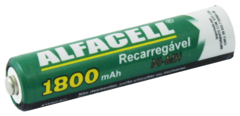PILHA RECARREGÁVEL NI-MH 1.2V AAA 1800MAH (ATÉ 1000 RECARGAS)